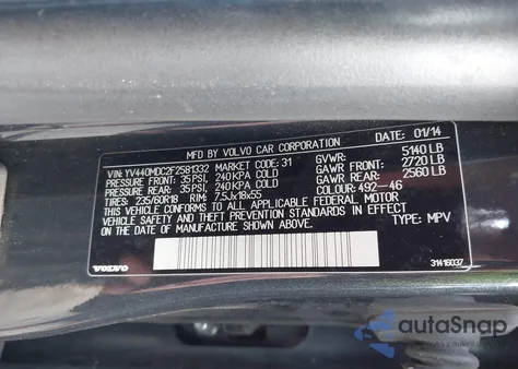 2015 Volvo Xc60 T5 Premier Plus z USA, uszkodzony, nr VIN YV440MDC2F2581332